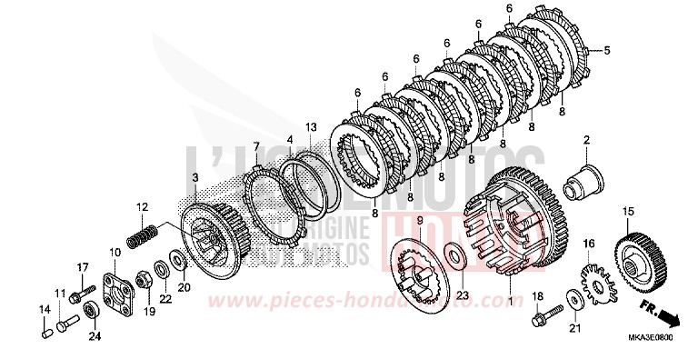 KUPPLUNG (NC750X/XA) von NC750X "Meca" GLINT WAVE BLUE METALLIC (B197) von 2017